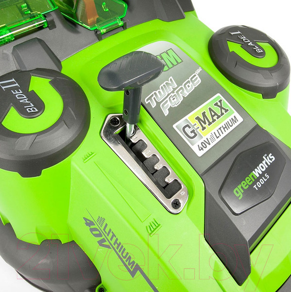 Изображение товара Газонокосилка аккумуляторная Greenworks G40LM49DB Twin Force 40V 49см / 2500207 (без АКБ и ЗУ)