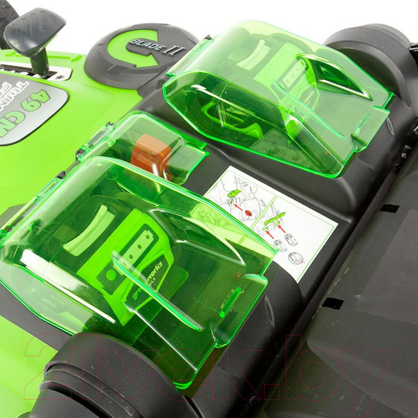 Изображение товара Газонокосилка аккумуляторная Greenworks G40LM49DB Twin Force 40V 49см / 2500207 (без АКБ и ЗУ)