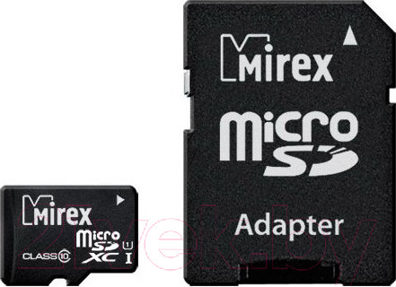 Изображение товара Карта памяти Mirex microSDXC UHS-I (Class 10) 128GB + адаптер (13613-AD10S128)
