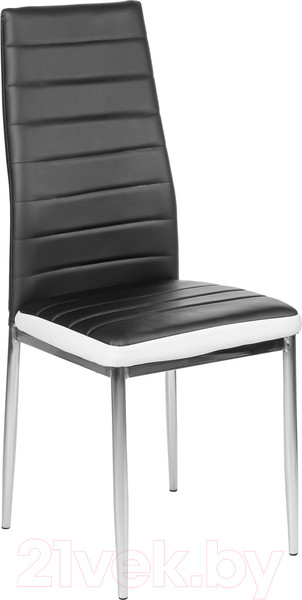 Изображение товара Стул Mio Tesoro Джия DC-060 (черный с белой вставкой/хром)