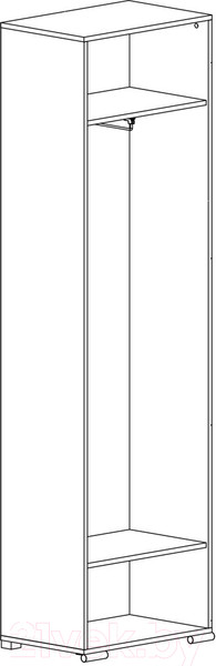 Изображение товара Шкаф-пенал Black Red White Azteca S205-SZF1D/21/6 (белый/белый блеск)