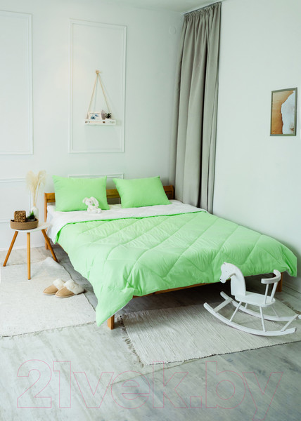 Изображение товара Одеяло Angellini 7с020бл (200x205, зеленый/белый)