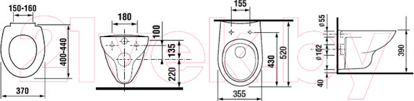 Изображение товара Унитаз подвесной Roca Mateo 7346200000 + ZRU9302815