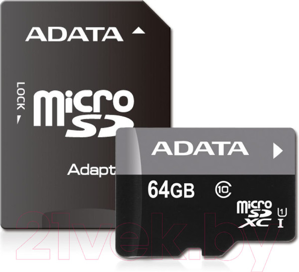 Изображение товара Карта памяти A-data Premier microSDXC UHS-I U1 Class 10 64GB (AUSDX64GUICL10-RA1)