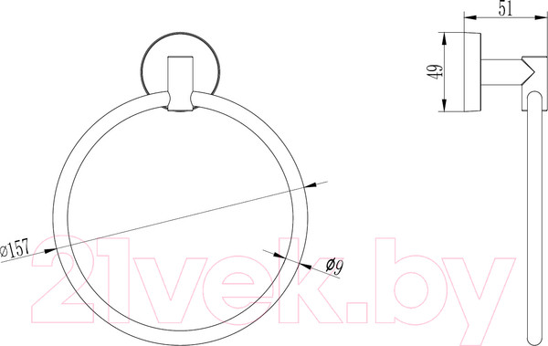 Изображение товара Кольцо для полотенца Ledeme L1704