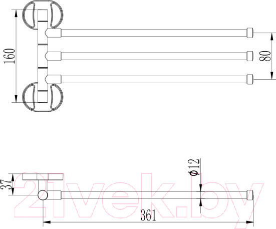Изображение товара Держатель для полотенца Ledeme L1913