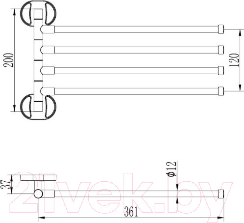 Изображение товара Держатель для полотенца Ledeme L1914