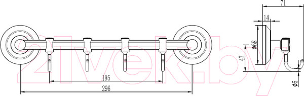 Изображение товара Крючок для ванной Ledeme L204-4