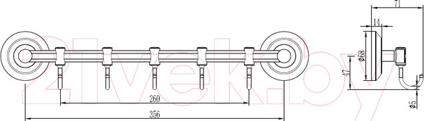 Изображение товара Крючок для ванной Ledeme L204-5