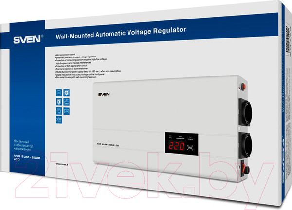 Изображение товара Стабилизатор напряжения Sven AVR SLIM-2000 LCD