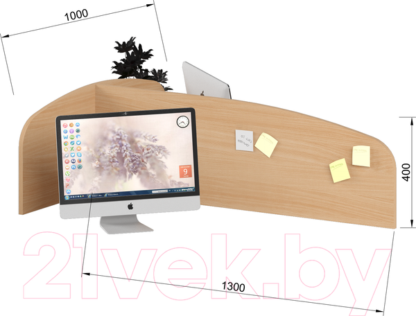 Изображение товара Перегородка для стола Славянская столица С-723 (дуб сонома)