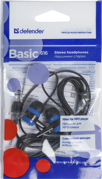 Изображение товара Наушники Defender Basic 616 / 63616 (черный/синий)