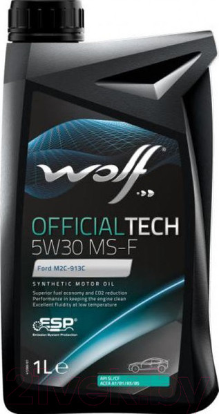 Изображение товара Моторное масло WOLF OfficialTech 5W30 MS-F / 65609/1 (1л)