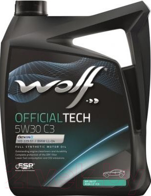 Изображение товара Моторное масло WOLF OfficialTech 5W30 C3 / 65607/5 (5л)