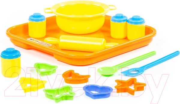 Изображение товара Набор игрушечной посуды Полесье Для выпечки №1 с подносом / 40749