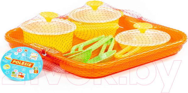 Изображение товара Набор игрушечной посуды Полесье Поварёнок №1 с подносом / 40732