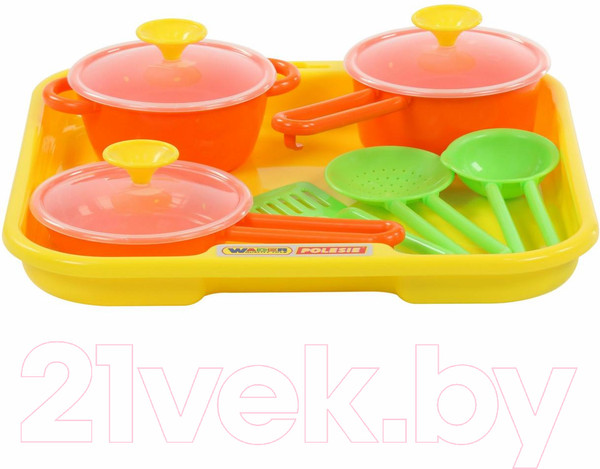 Изображение товара Набор игрушечной посуды Полесье Поварёнок №1 с подносом / 40732