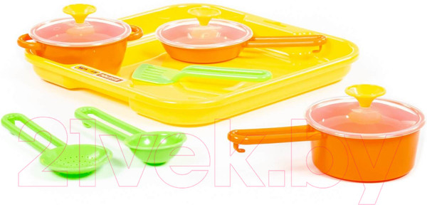 Изображение товара Набор игрушечной посуды Полесье Поварёнок №1 с подносом / 40732