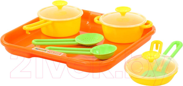 Изображение товара Набор игрушечной посуды Полесье Поварёнок №1 с подносом / 40732