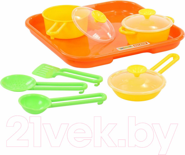 Изображение товара Набор игрушечной посуды Полесье Поварёнок №1 с подносом / 40732