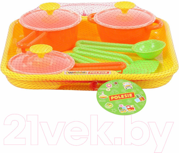 Изображение товара Набор игрушечной посуды Полесье Поварёнок №1 с подносом / 40732