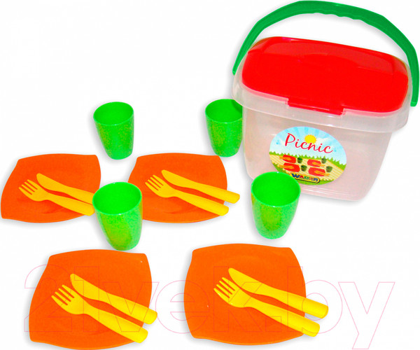 Изображение товара Набор игрушечной посуды Полесье Алиса для пикника №1 / 40756