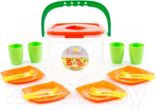 Изображение товара Набор игрушечной посуды Полесье Алиса для пикника №1 / 40756