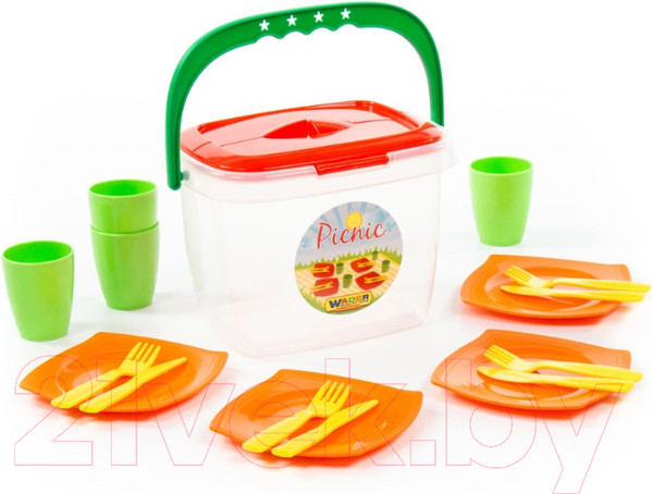 Изображение товара Набор игрушечной посуды Полесье Алиса для пикника №1 / 40756