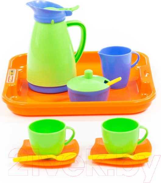 Изображение товара Набор игрушечной посуды Полесье Алиса с подносом на 2 персоны / 40572