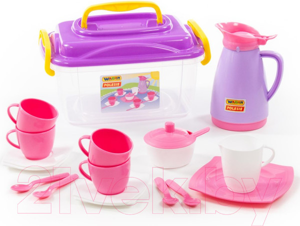 Изображение товара Набор игрушечной посуды Полесье Алиса на 4 персоны / 53480 (в контейнере)
