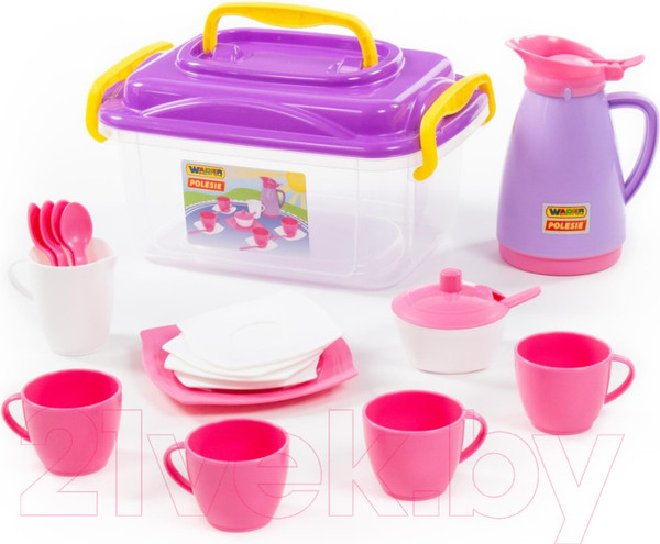 Изображение товара Набор игрушечной посуды Полесье Алиса на 4 персоны / 53480 (в контейнере)