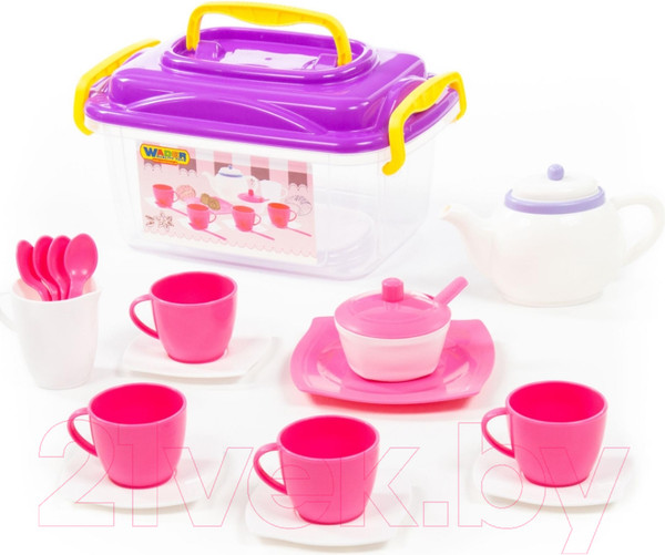 Изображение товара Набор игрушечной посуды Полесье Алиса на 4 персоны / 58980 (19эл)