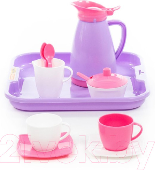 Изображение товара Набор игрушечной посуды Полесье Алиса на 2 персоны Pretty Pink / 40589