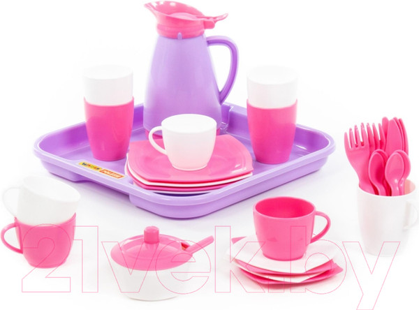 Изображение товара Набор игрушечной посуды Полесье Алиса на 4 персоны Pretty Pink / 40657