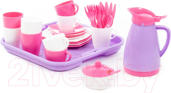 Изображение товара Набор игрушечной посуды Полесье Алиса на 4 персоны Pretty Pink / 40657