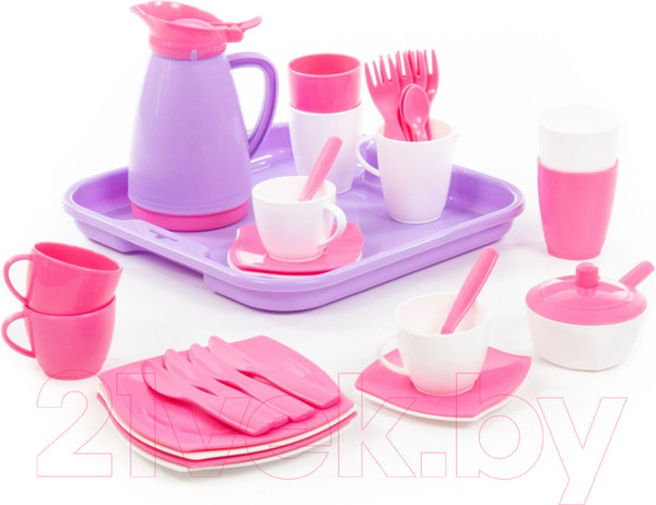 Изображение товара Набор игрушечной посуды Полесье Алиса на 4 персоны Pretty Pink / 40657
