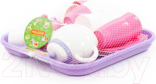 Изображение товара Набор игрушечной посуды Полесье Алиса на 4 персоны с подносом / 58973 (35эл)