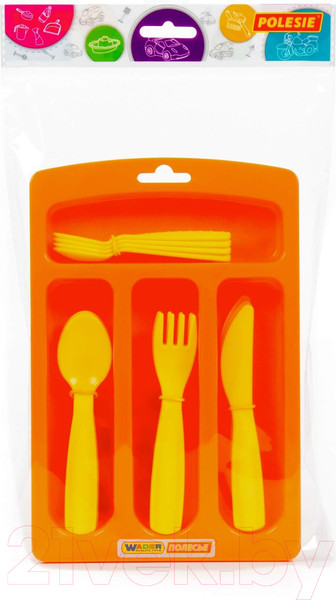 Изображение товара Набор игрушечной посуды Полесье Алиса Лоток со столовыми приборами / 40701