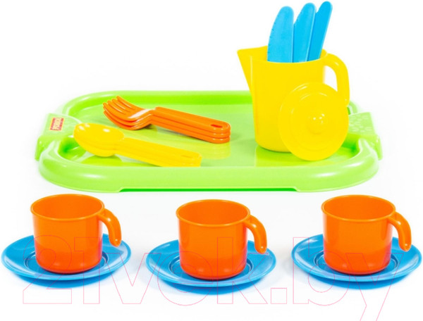 Изображение товара Набор игрушечной посуды Полесье Анюта с подносом на 3 персоны / 3872