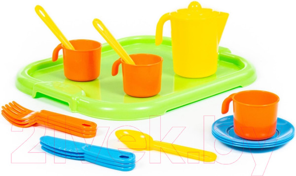Изображение товара Набор игрушечной посуды Полесье Анюта с подносом на 3 персоны / 3872