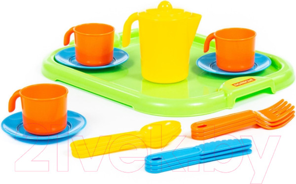 Изображение товара Набор игрушечной посуды Полесье Анюта с подносом на 3 персоны / 3872