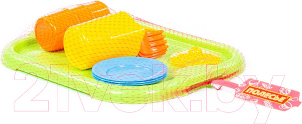 Изображение товара Набор игрушечной посуды Полесье Анюта с подносом на 3 персоны / 3872