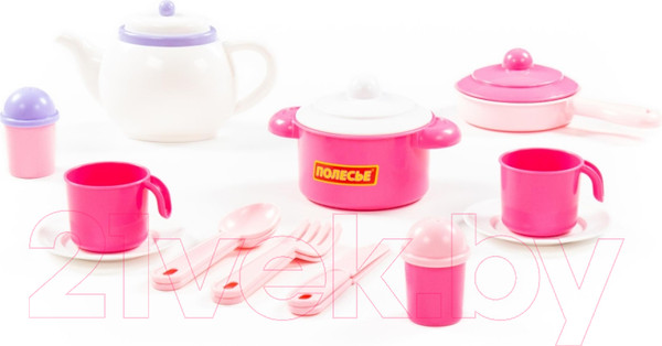 Изображение товара Набор игрушечной посуды Полесье Настенька на 2 персоны / 58997 (18эл)
