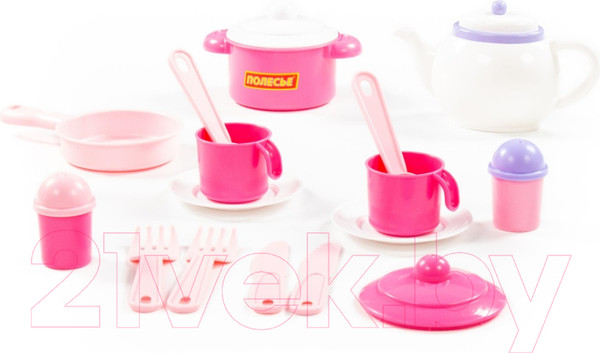 Изображение товара Набор игрушечной посуды Полесье Настенька на 2 персоны / 58997 (18эл)