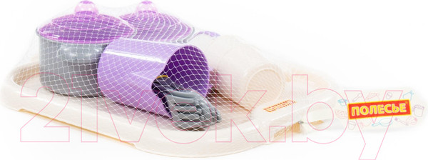 Изображение товара Набор игрушечной посуды Полесье Настенька с подносом на 2 персоны / 3940