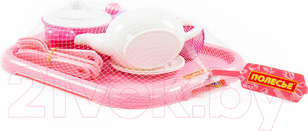 Изображение товара Набор игрушечной посуды Полесье Настенька с подносом на 2 персоны / 59000