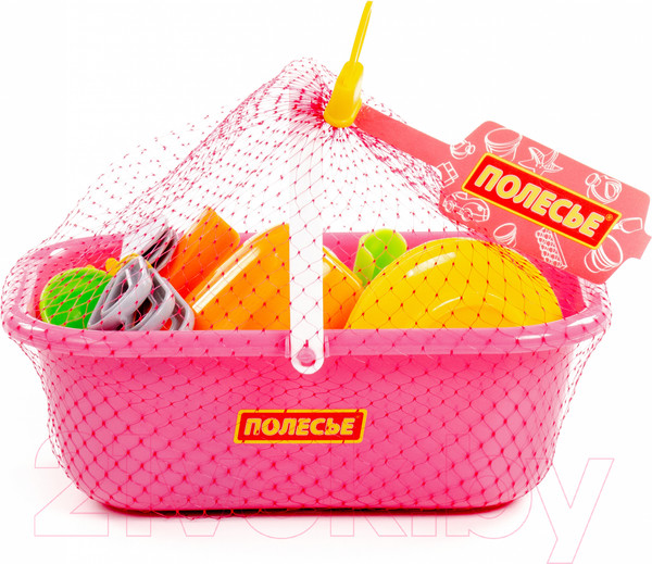 Изображение товара Набор игрушечной посуды Полесье TOP Сhef с корзинкой на 3 персоны / 42637