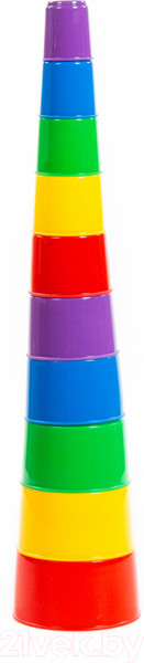 Изображение товара Развивающая игрушка Полесье Занимательная пирамидка №2 / 35110 (10эл, в сеточке)