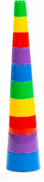 Изображение товара Развивающая игрушка Полесье Занимательная пирамидка №2  / 35967 (10эл, в пакете)