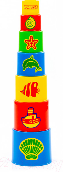 Изображение товара Развивающая игрушка Полесье Занимательная пирамидка №3 / 52353 (7эл)